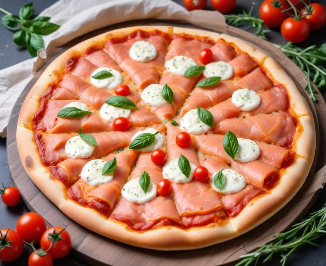 Pizza au Saumon Fumé, Crème Fraîche et Aneth