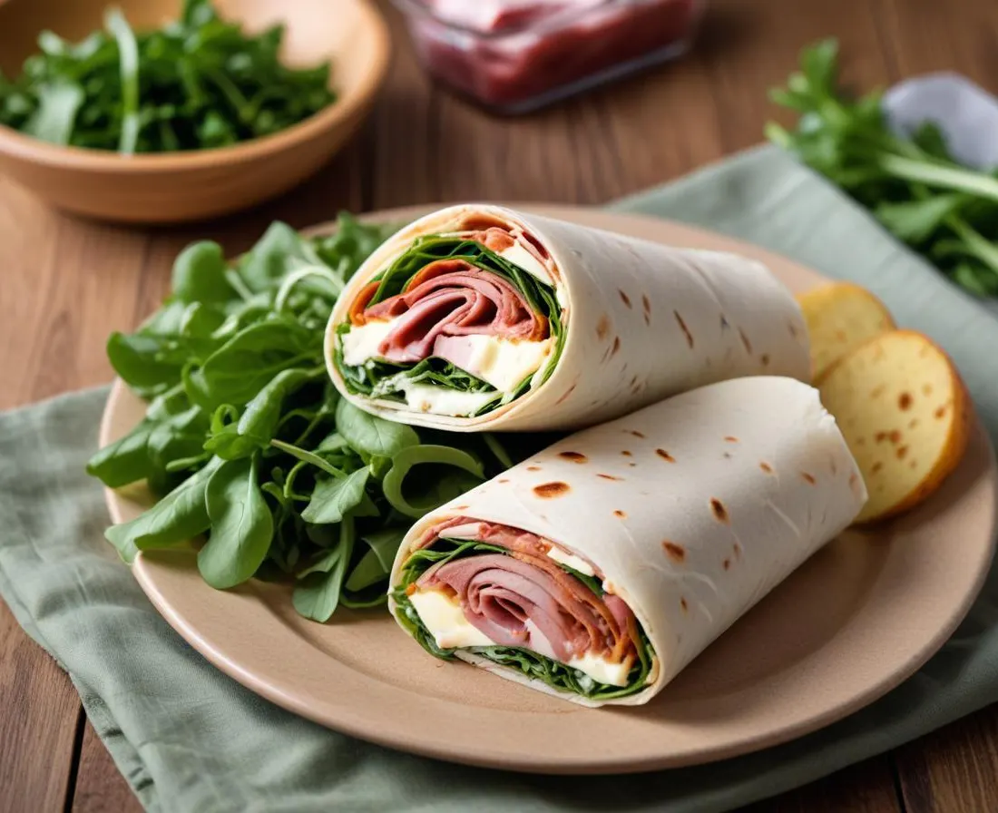 Wraps au Speck, Fromage Frais et Roquette