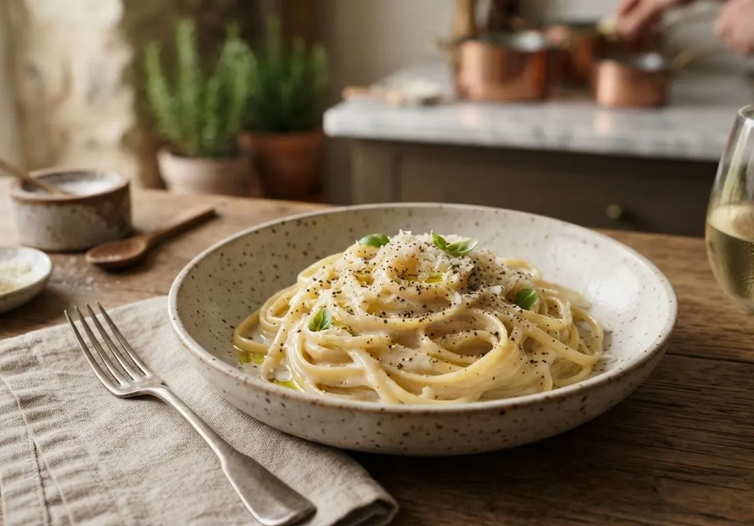 Linguine Cacio e Pepe authentiques