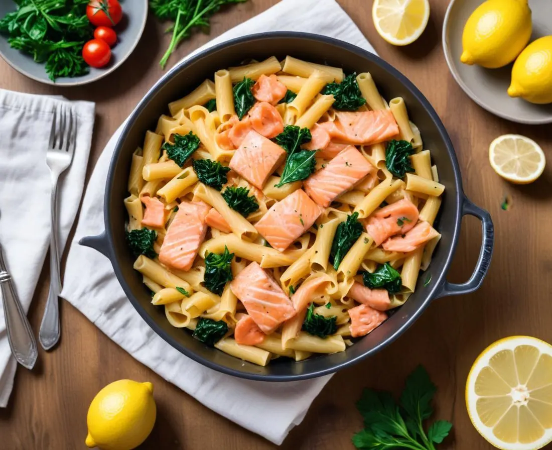 One Pot Pasta au Saumon, Épinards et Citron