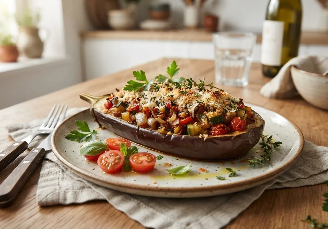 Aubergines farcies à la provençale
