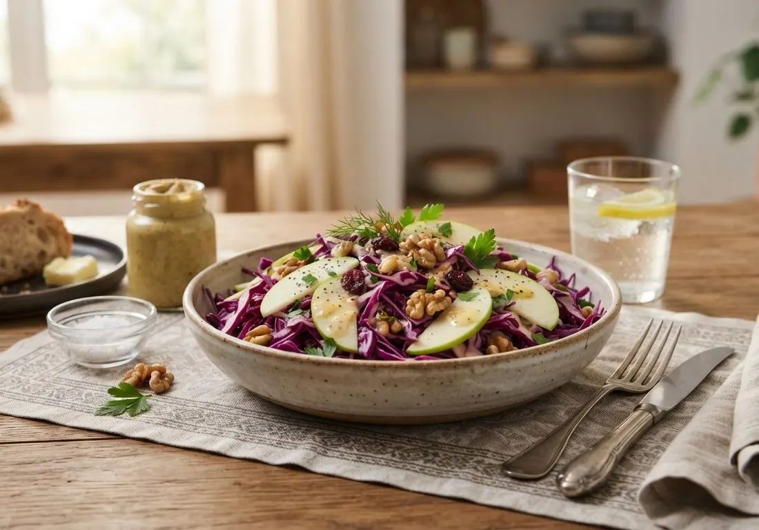 Salade de chou rouge et pommes