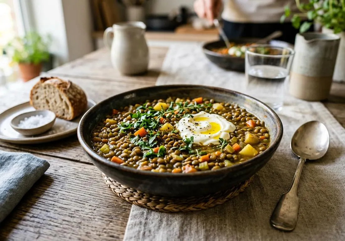 One Pot de Lentilles Vertes aux Légumes et Épices Douces
