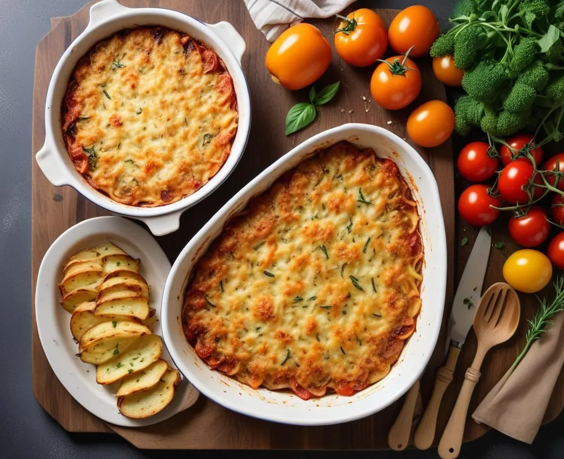 Tian de légumes provençal et gratin de courgettes