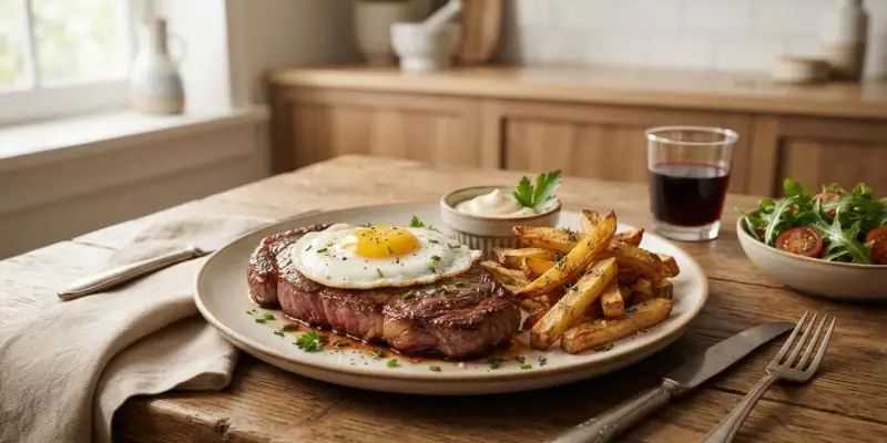 Steak à cheval et ses frites croustillantes au Air Fryer