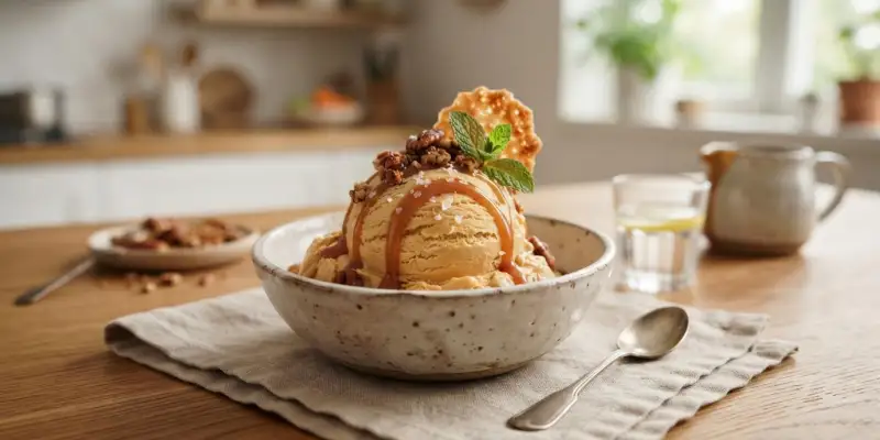 Glace onctueuse au caramel au beurre salé