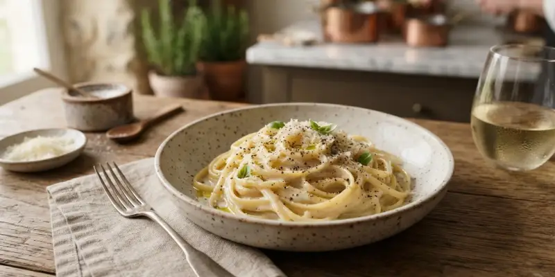 Linguine Cacio e Pepe authentiques