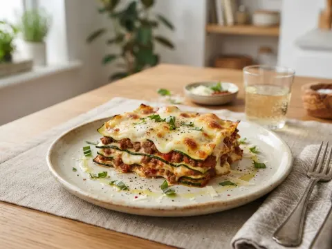 Lasagnes de courgettes aux herbes et ricotta