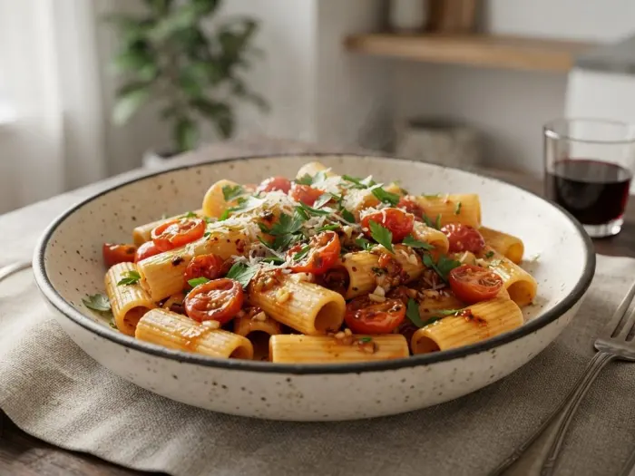 Pâtes à la Nduja et Tomates Cerises