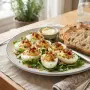 Oeufs mimosa et pain de campagne