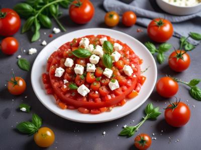Tartare de tomates à la feta et à l'origan