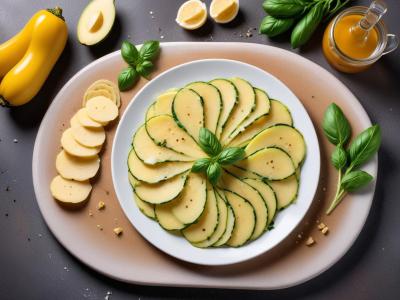 Carpaccio de courgettes au parmesan et basilic
