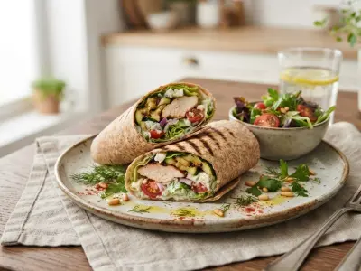 Wrap au poulet et courgettes grillées