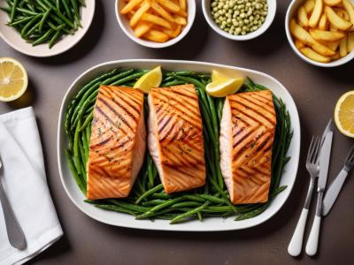 Saumon Grillé, Haricots Verts et Pommes de Terre Nouvelles
