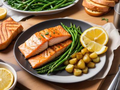 Saumon Grillé à la Plancha, Haricots Verts et Pommes de Terre Nouvelles