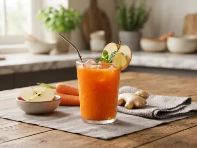 Jus frais pomme, carotte et gingembre