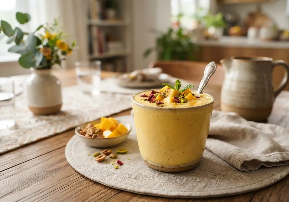 Lassi crémeux à la mangue fraîche et cardamome