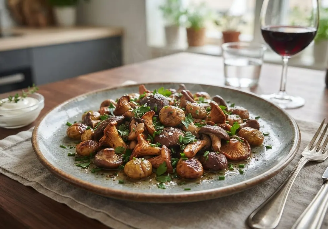 Poêlée de champignons et châtaignes