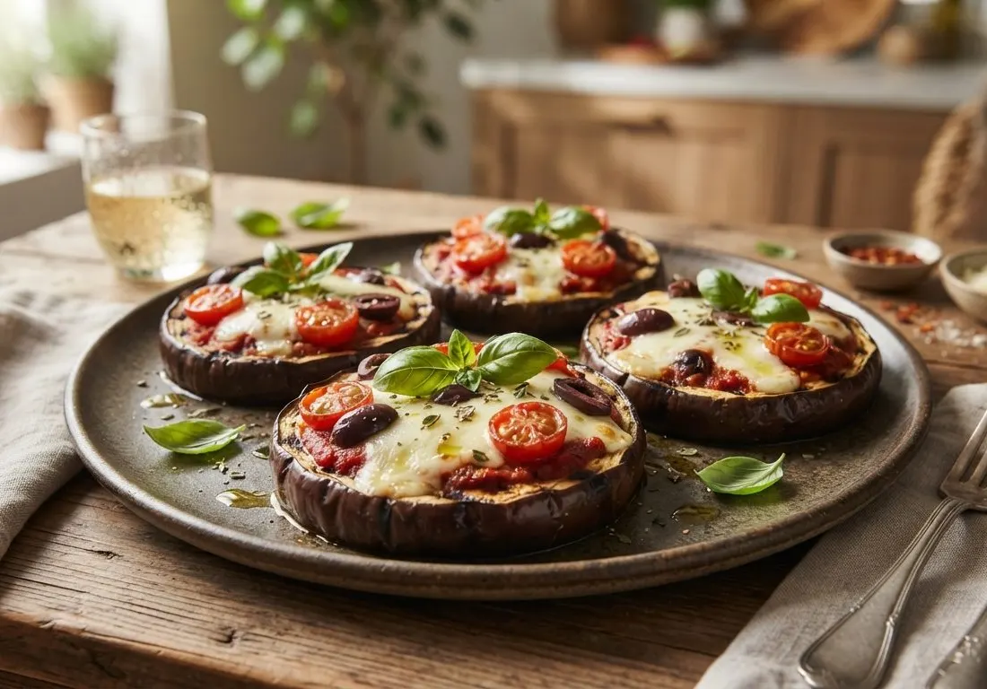 Aubergines grillées façon pizza au barbecue