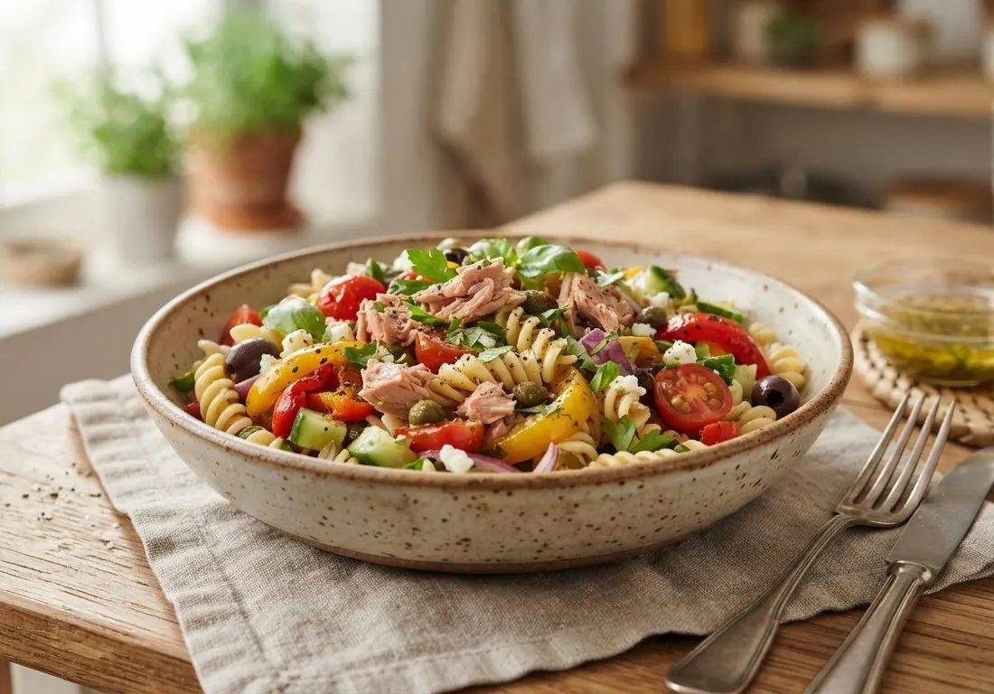 Salade de pâtes au thon et poivrons