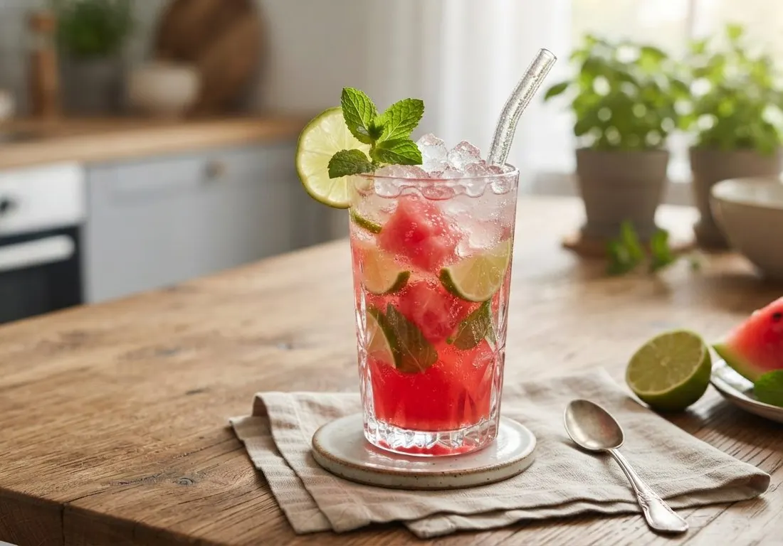 Mocktail désaltérant à la pastèque et au citron vert