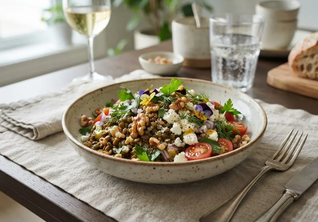 Salade de lentilles aux noix